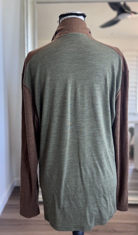 Smartwool Merino 250 1/4 Zip base layer Size Winter Moss Fox Brown Mens Size L gallery