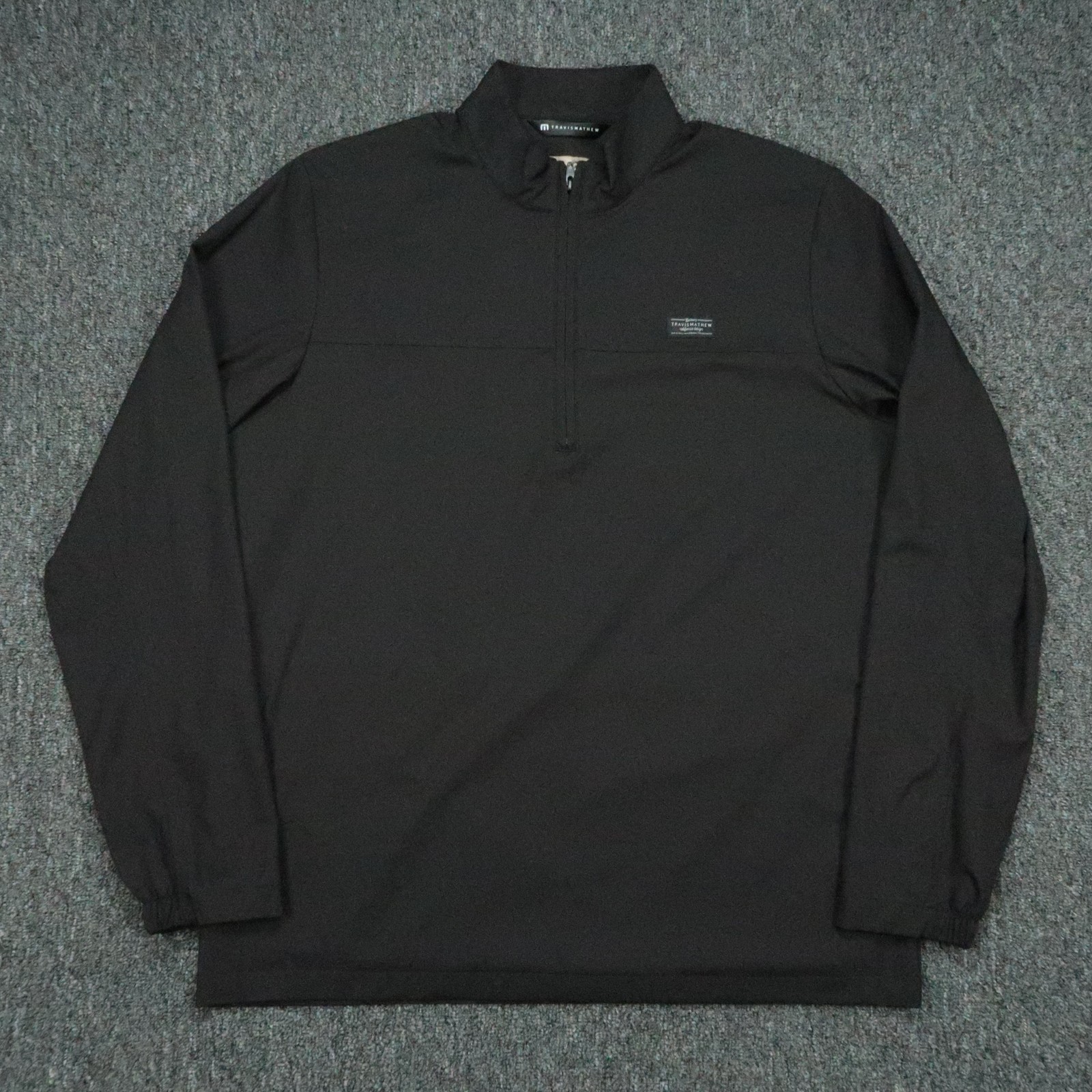 Travis Mathew Pullover Mens Large Black Wanderlust Quarter Zip Golf Jacket gallery