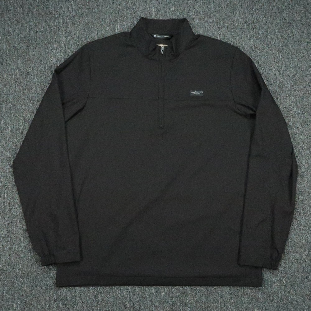 Travis Mathew Pullover Mens Large Black Wanderlust Quarter Zip Golf Jacket