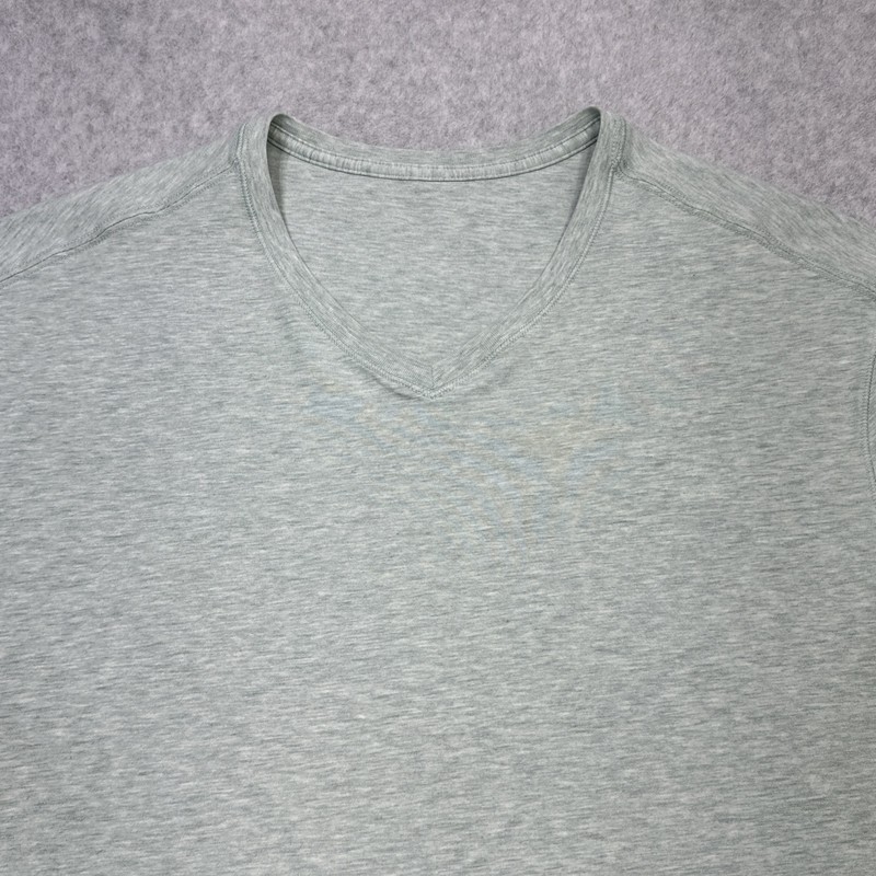 Lululemon 5 Year Basic T Shirt Men XL Heather Green V Neck Casual Active Gym Tee gallery
