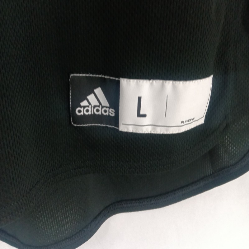 Adidas Climalite Three Stripe Baseball Jersey Black White Gothic B Logo Size L gallery