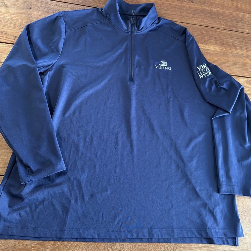 Viking Pullover Mens 3XL Blue Port Authority 1/4 Zip Long Sleeve Listed NYSE. C1 gallery