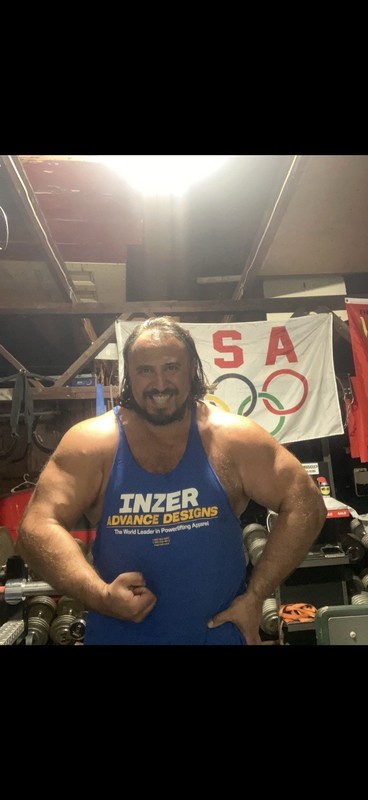 Inzer Tank Top Blue Vintage Rare bodybuilding powerlifting stringer tank top 2xl gallery