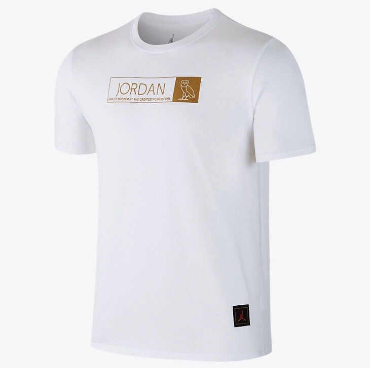 NIKE AIR JORDAN 1 10 OVO DRAKE SHIRT WHITE METALLIC GOLD 872834 100 sz XL gallery