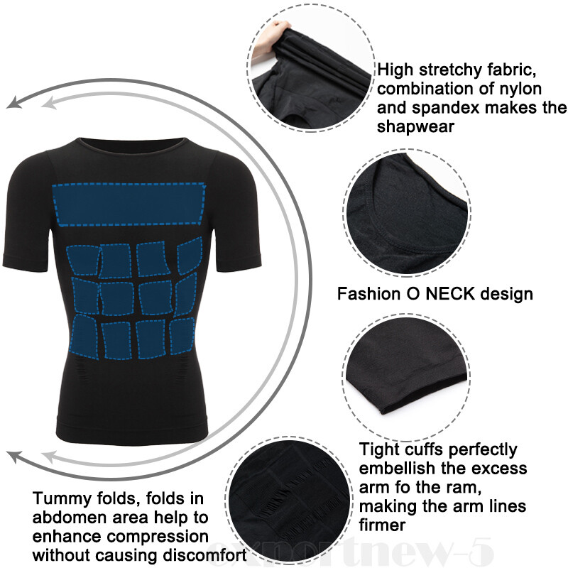 Men's Slimming Body Shaper Posture Corrector Abdomen Compression Shirt Vest Tops gallery