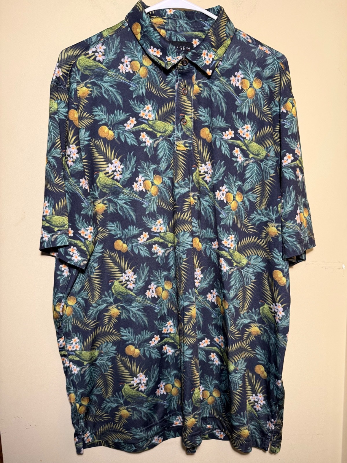 Chase 54 Tropical Birds & Lemons Shirt | Size Large | Performance Golf Outdoor gallery