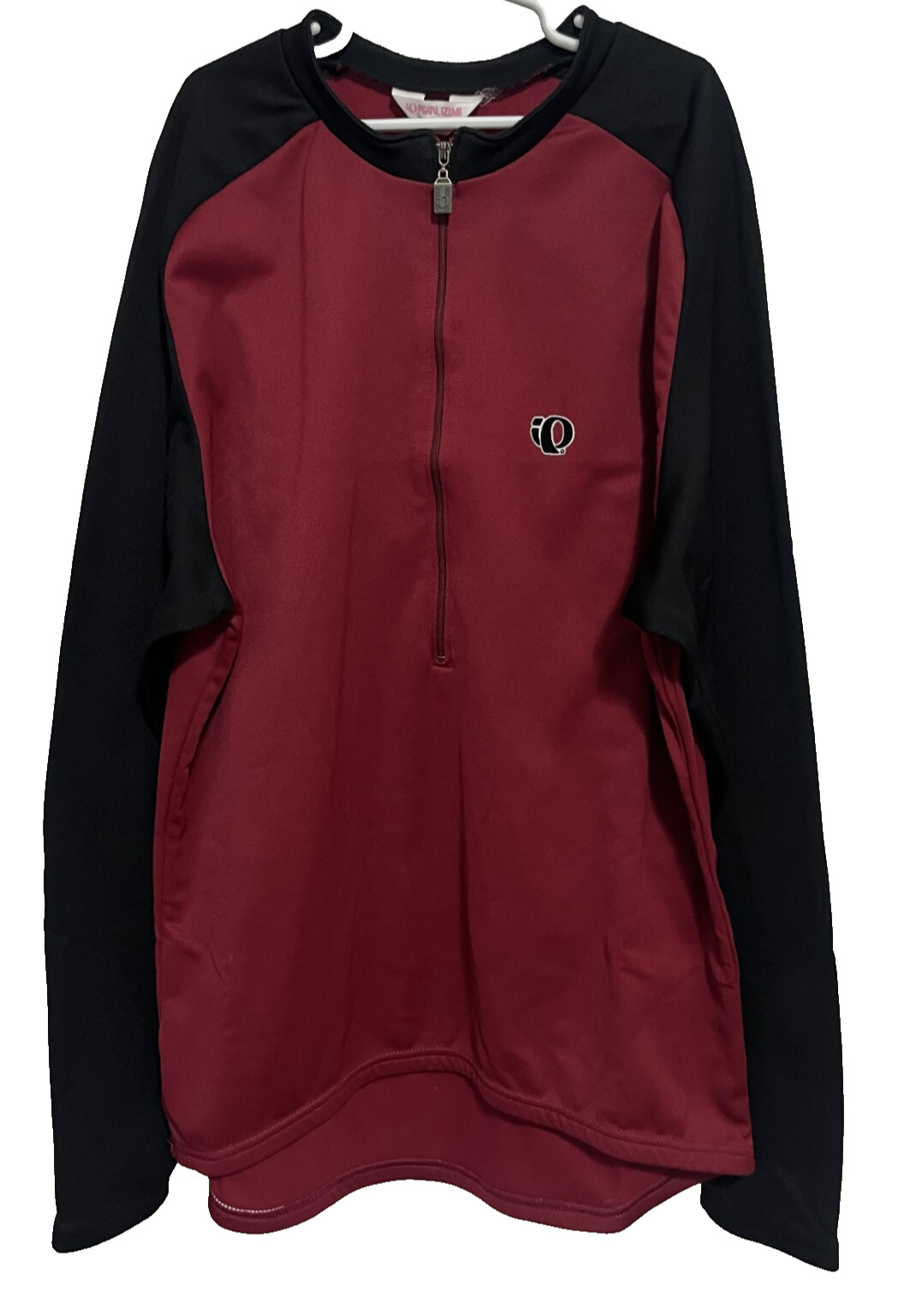 PEARL IZUMI Men Maroon Black Long Sleeve 1/2 Zip Bicycling Cycling Jersey XL gallery