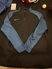 Blue and Black Nike Men’s Quarter Zip Shirt