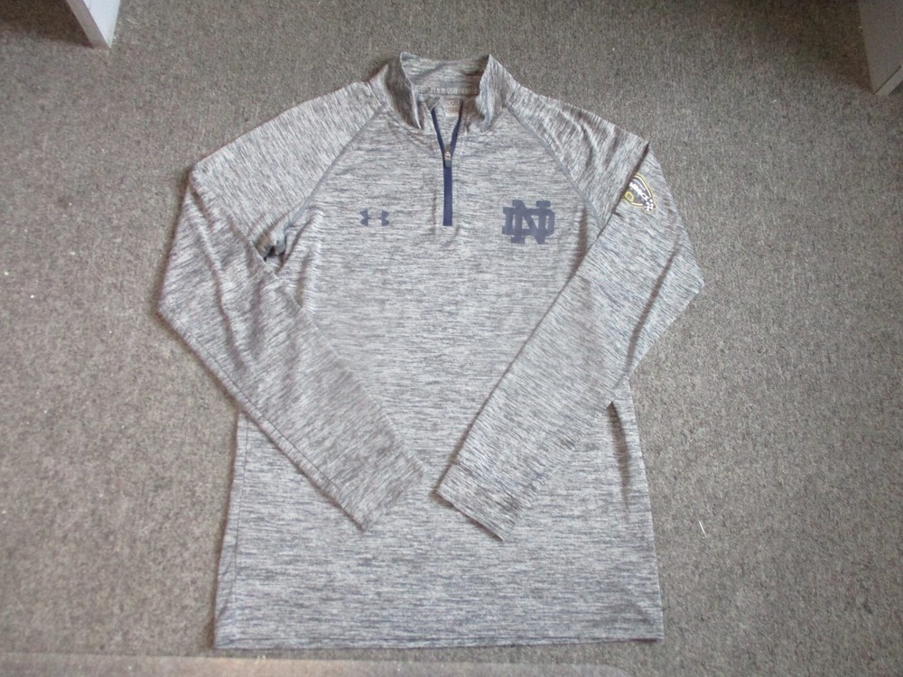 MENS UNDER ARMOUR NOTRE DAME IRISH SHAMROCK SERIES 1/4 ZIP PULLOVER SIZE SMALL