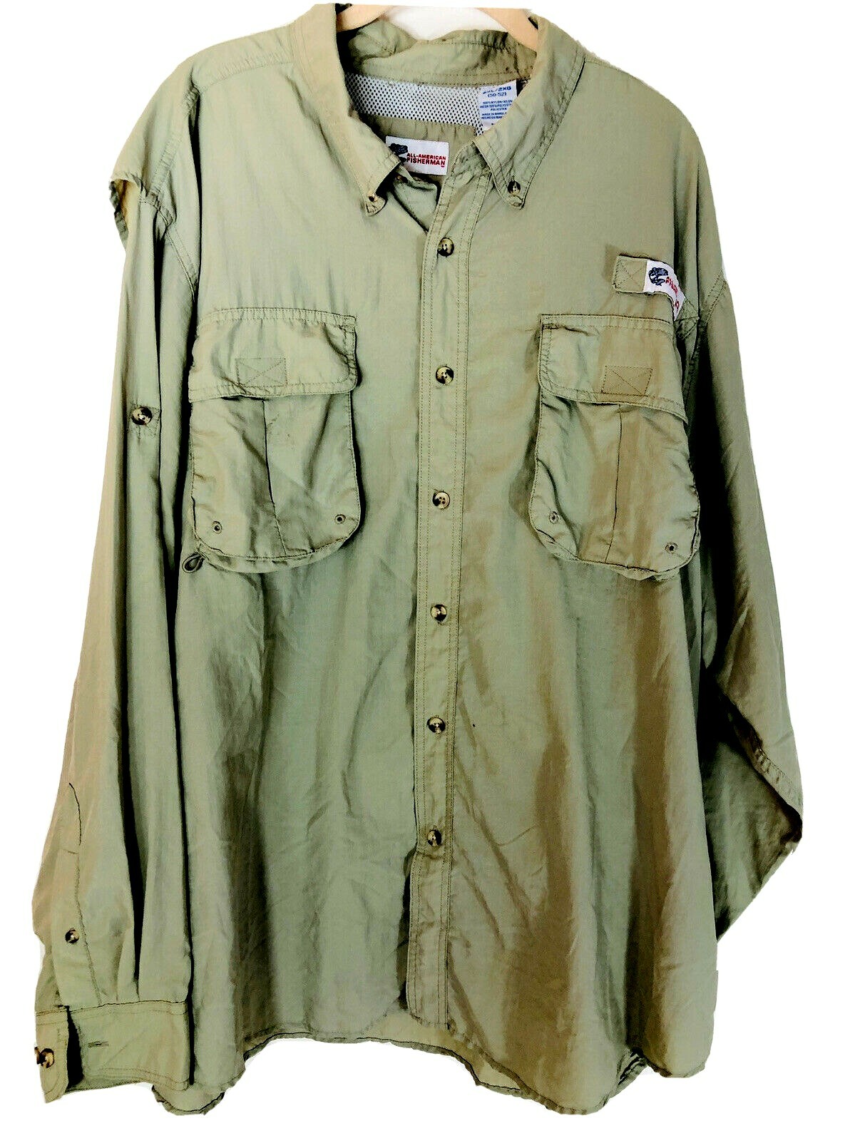 All American Fisherman Mens Button Down Vented Fishing Shirt Sz 2XL 50-52 gallery