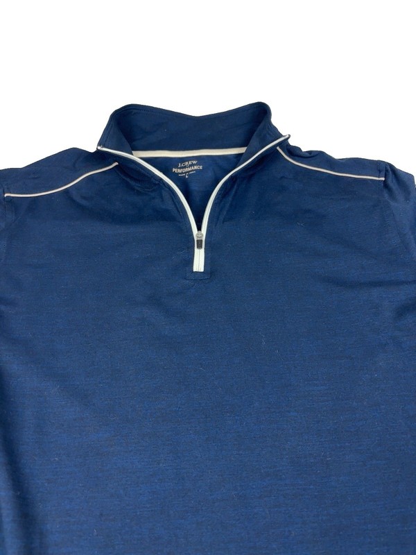 J.Crew Performance Men’s Large Blue 1/4 Zip Pullover Stretch Athletic Golf Top gallery