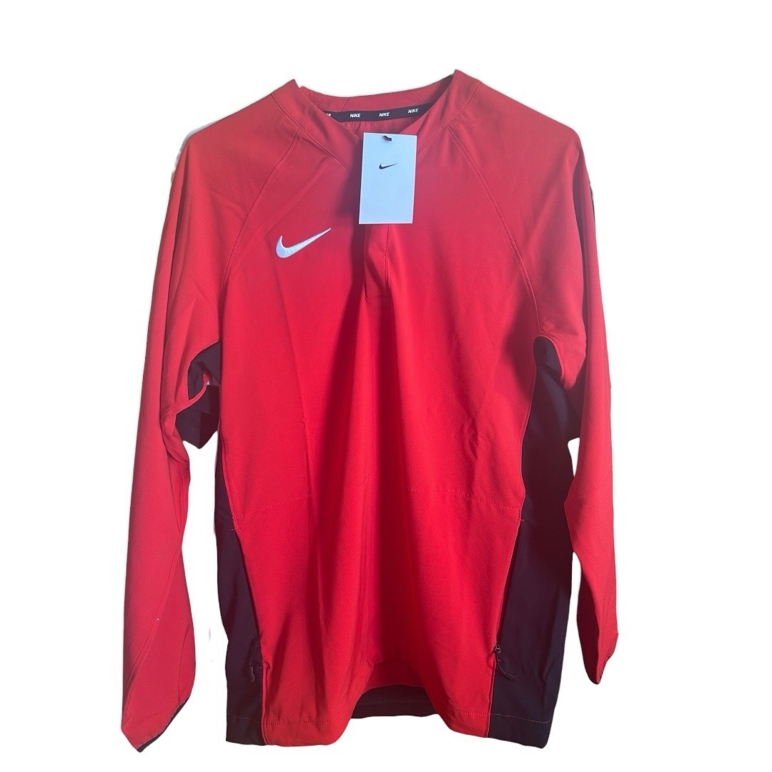 Nike Baseball Red White Long Sleeve Pregame Top Men’s Size Small NEW DO9174-657 gallery