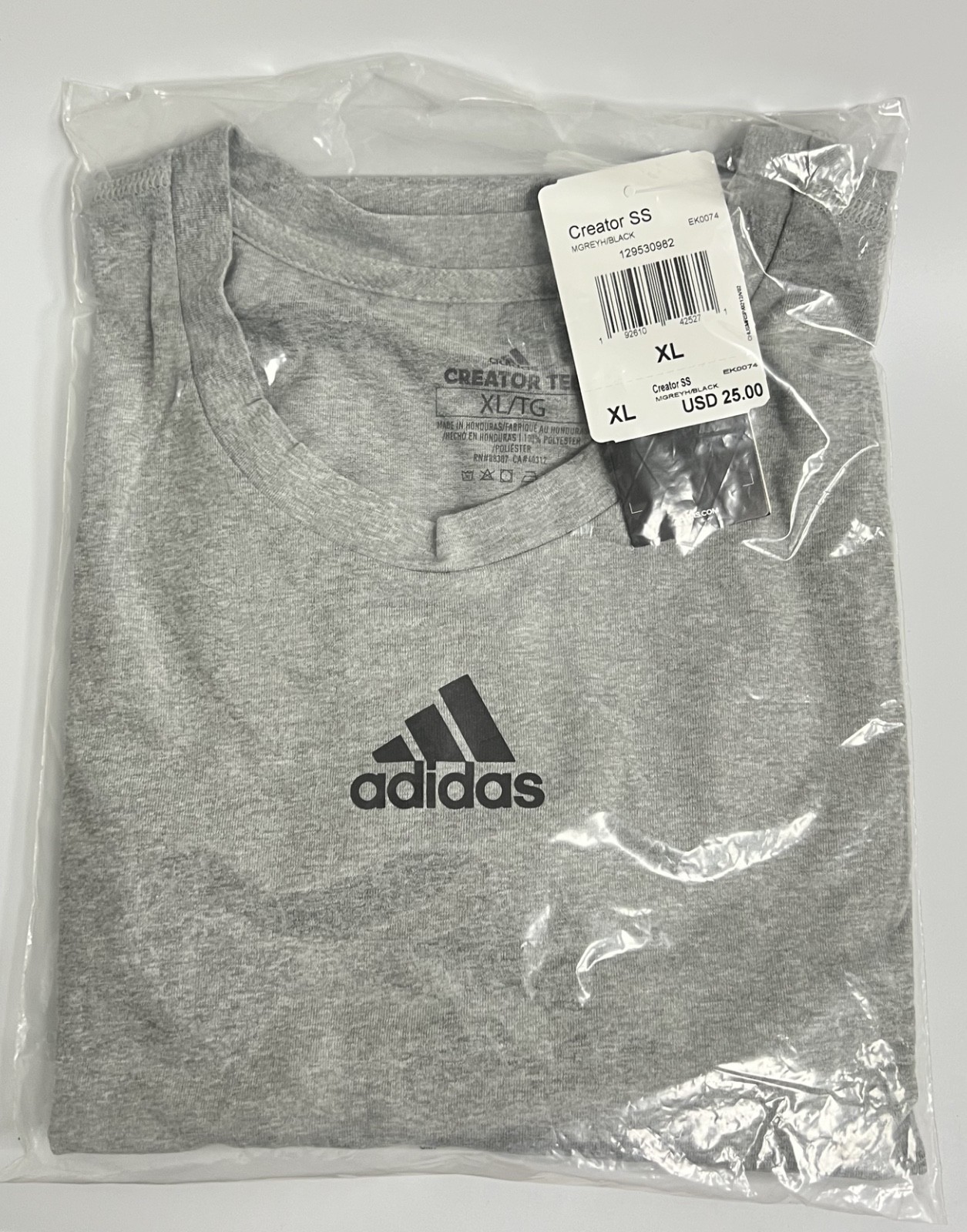 Adidas - Creator - Men's Short Sleeve T-Shirt - Grey - X-Large - EK0074 gallery