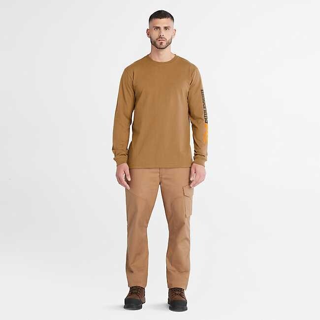 TIMBERLAND PRO BASE PLATE BLENDED L/S SHIRT IN DARK WHEAT SIZE LARGE NEW gallery