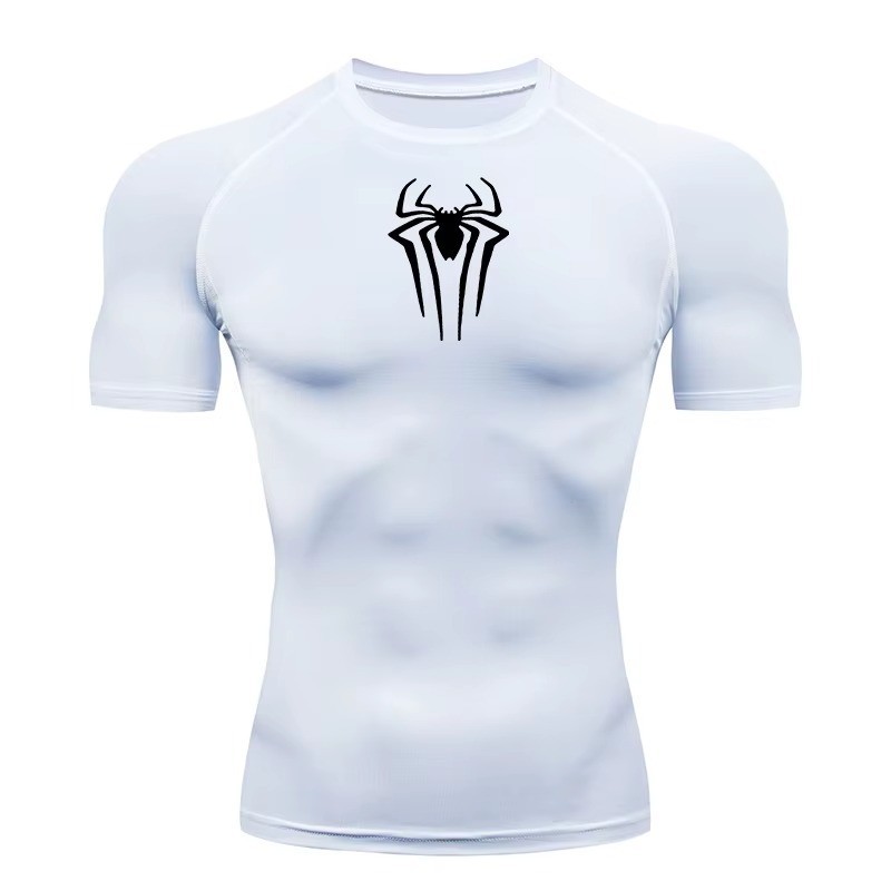 Men's Compression Shirt Short Sleeve Gym Workout Running Quick Dry Athletic Fitn gallery