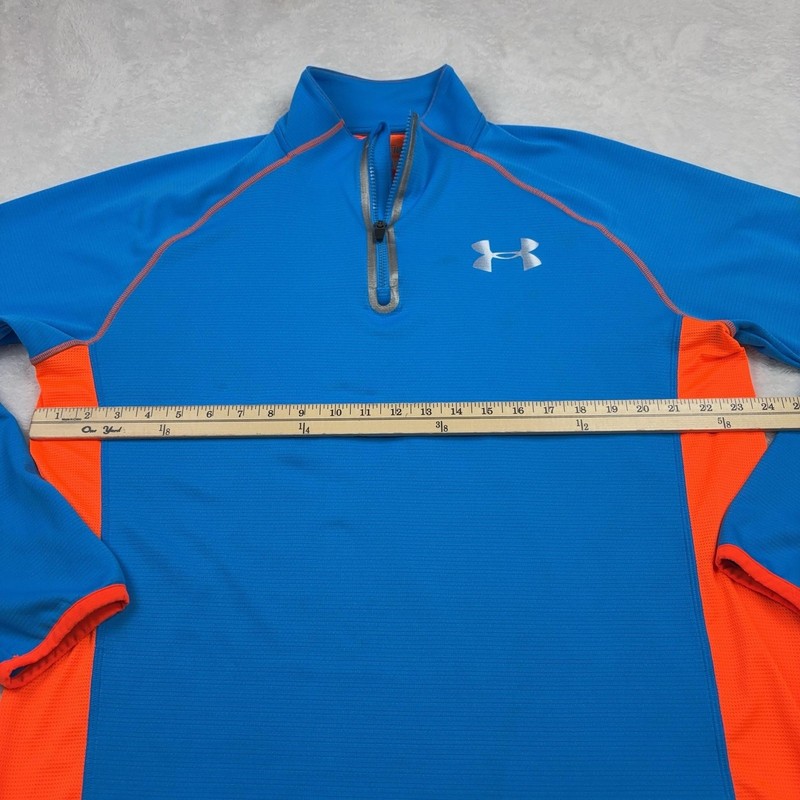 Under Armour 1/4 Zip Long Sleeve Pullover Men XL Blue HeatGear Mock Neck Tagless gallery