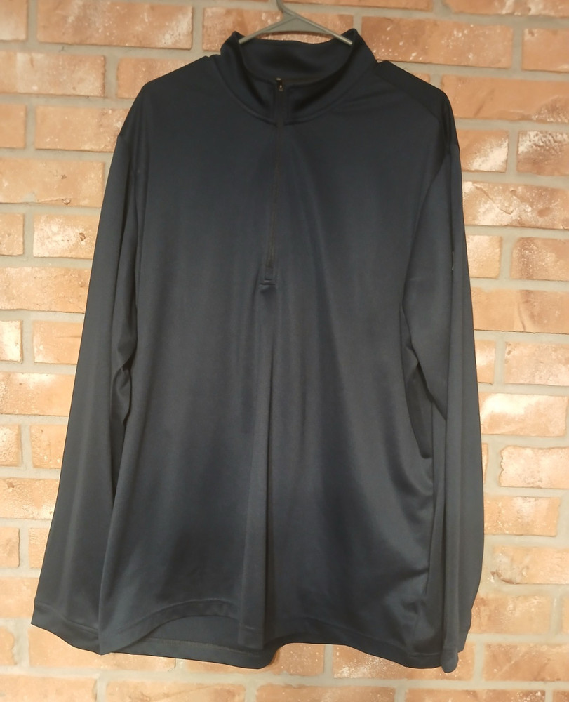 adidas Men's 2 XL Black 1/4 Zip Mock Neck Long Sleeve Polyester Gym Top