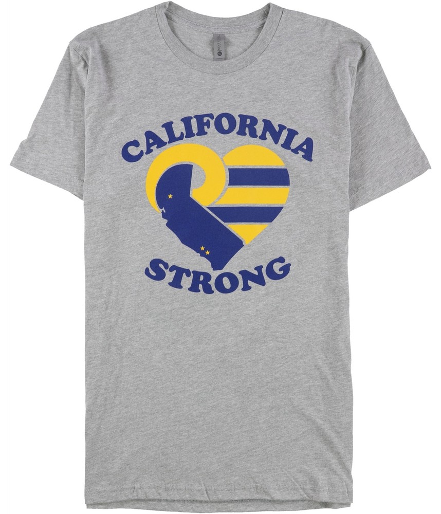 Next Level Mens California Strong Graphic T-Shirt, gray, S
