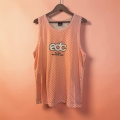 Insomniac EDC Tank Top Mens M Orange Checkered All Are Welcome Here Rave EDM