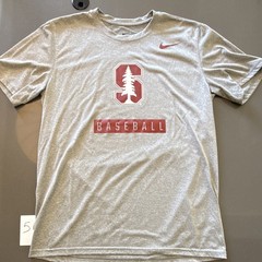 Nike Men’s M Gray Stanford Baseball Graphic Logo Crew Neck T-Shirt