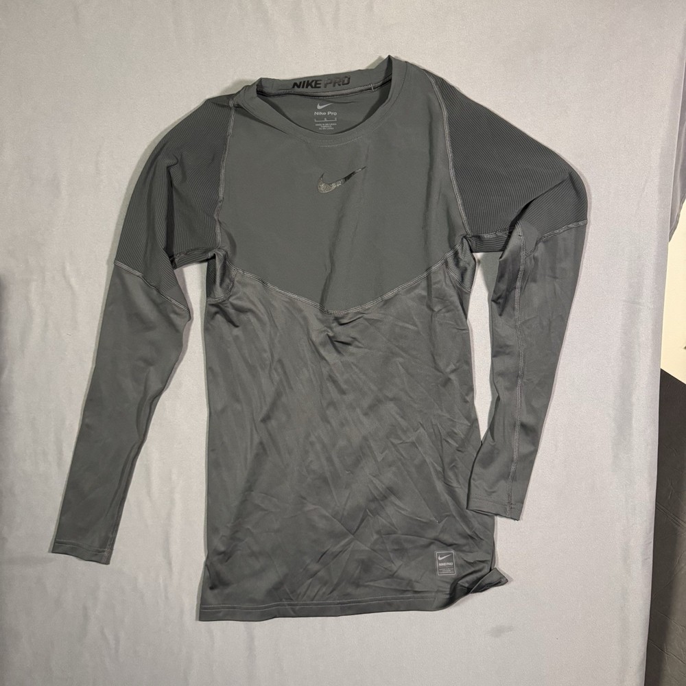 Nike Pro Mens HyperCompression LS Training Shirt L charcoal 646372-060 NWOT $110