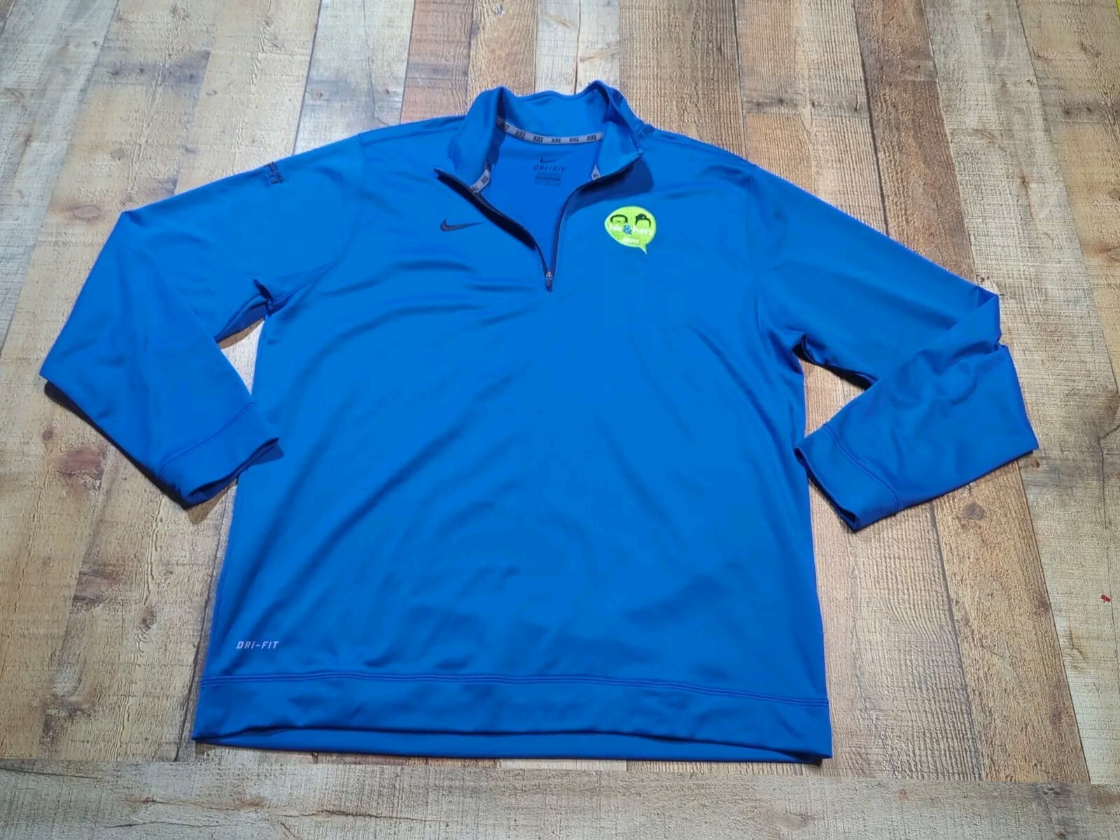 Nike Running Dri Fit Men’s XL Blue Pullover Quarter Zip ESPN show "His & Hers" gallery