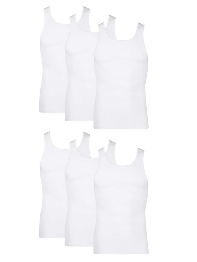 Hanes White Irregular Slightly Imperfect Tank Top Men's Cool Comfort S-XL 6 Pack