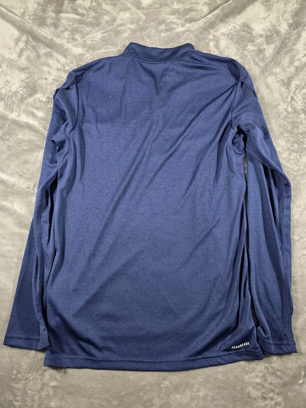 NWT Adidas Men's Training Essentials 1/4 Zip Long Sleeve Shirt Blue Sz Small gallery