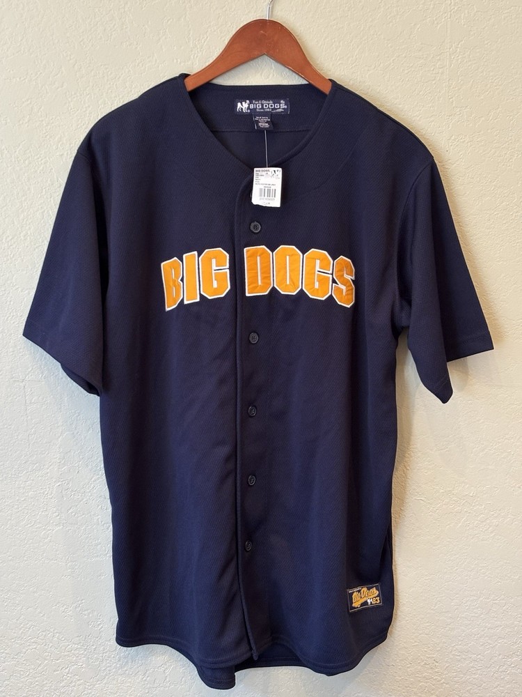 Big Dogs Navy Blue Athletic Baseball Jersey Sportswear Men's Medium NWT New