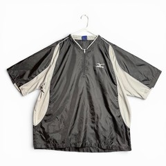 Mizuno Teamwear Baseball Golf 1/4 Zip Windbreaker Mens Size XL Black & Gray
