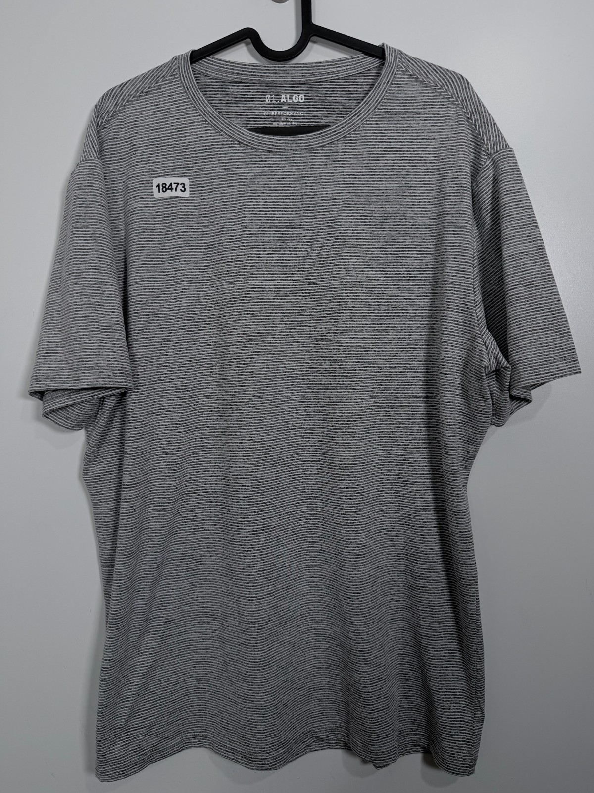 01.Algo Mens Performance Quick Dry UV SPF 40 Recycled T Shirt Gray Sz L 22x29 gallery
