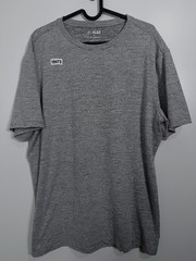 01.Algo Mens Performance Quick Dry UV SPF 40 Recycled T Shirt Gray Sz L 22×29