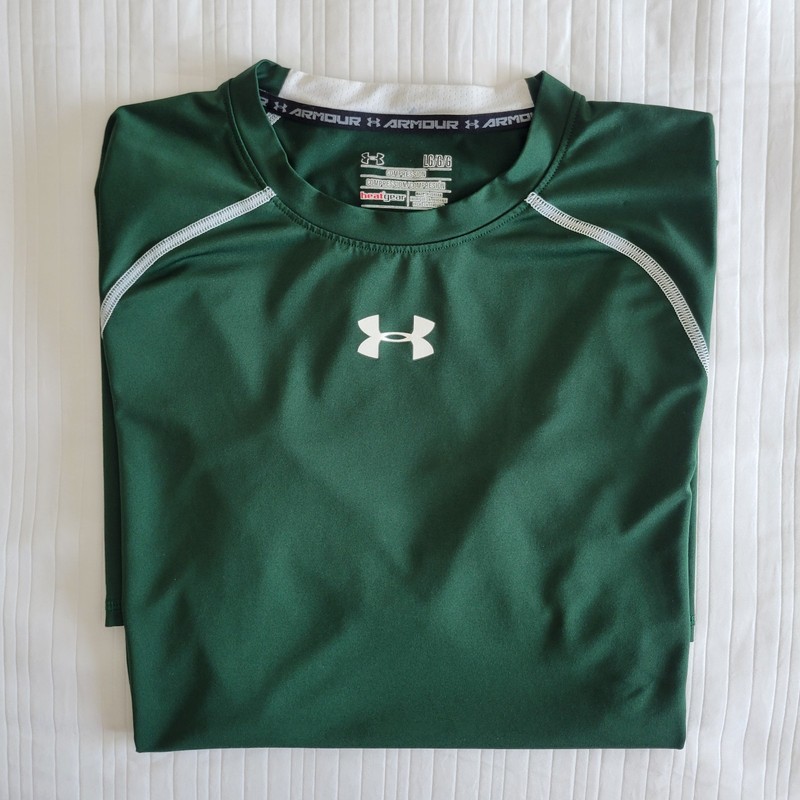 Under Armour Heatgear Compression Short Sleeve Green T-Shirt Size Large gallery
