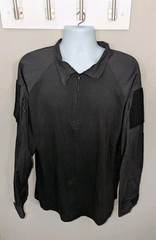 NEW Rothco Large Black Tactical Airsoft Combat Shirt 1/4 Zip Paintball Shirt