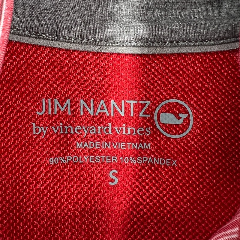 Vineyard Vines Jim Nantz Pullover Sweatshirt Mens Small Red Striped 1/4 Zip New gallery