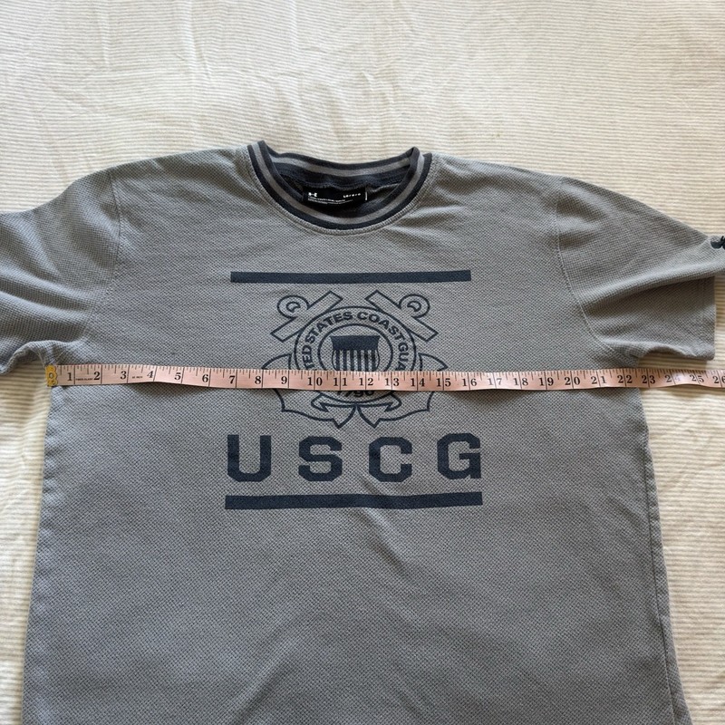 Under Armour US Coast Guard USCG Gray Athletic T Shirt Mens Large Boxy Fit gallery