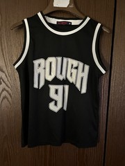 AQ SPORT Basketball Jersey Mens Medium Black White Sleeveless 18×24