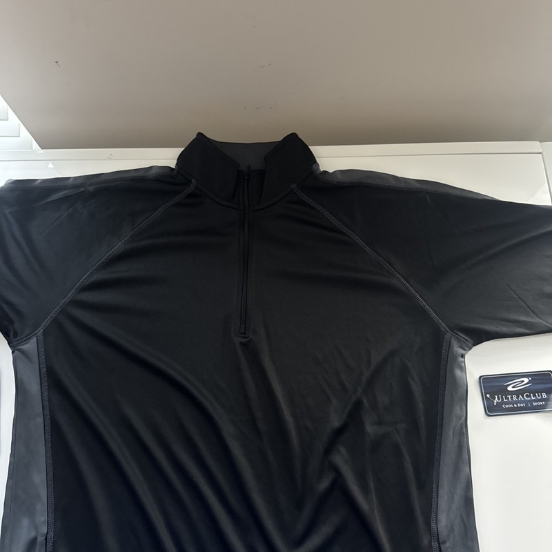 UltraClub Men’s Cool & Dry Sport Quarter-Zip Pullover Long Sleeve Large gallery