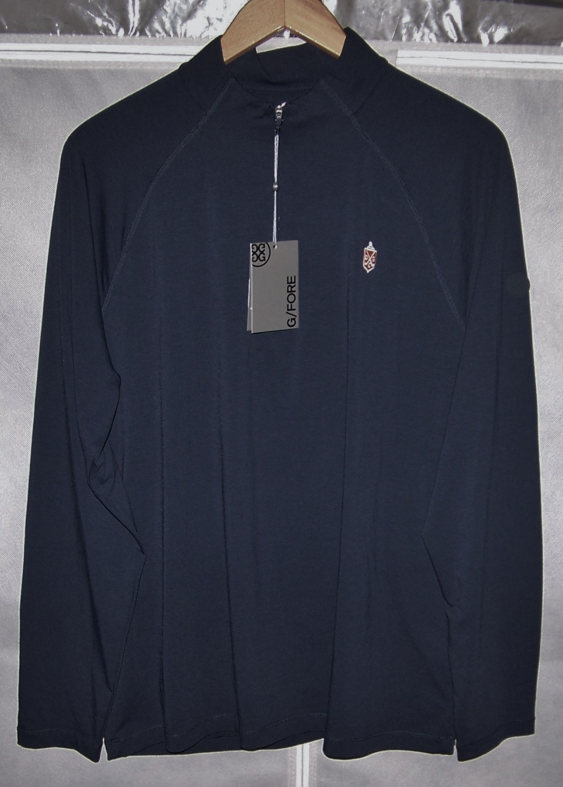 NEW $160 G/FORE Polyester Zip Pullover Sweater Shirt DEEPDALE GOLF CLUB Navy XL gallery