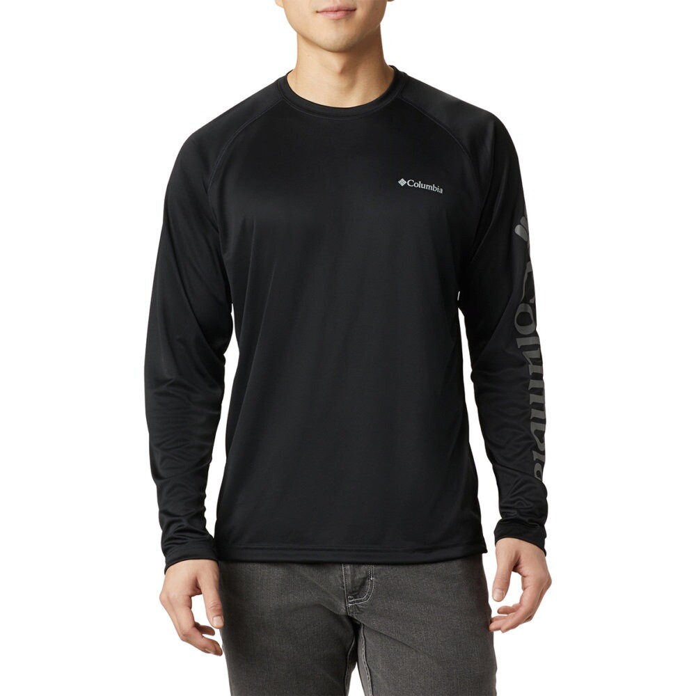 Columbia Fork Stream Omni Shade Long Sleeve Black Camo Logo NWT gallery