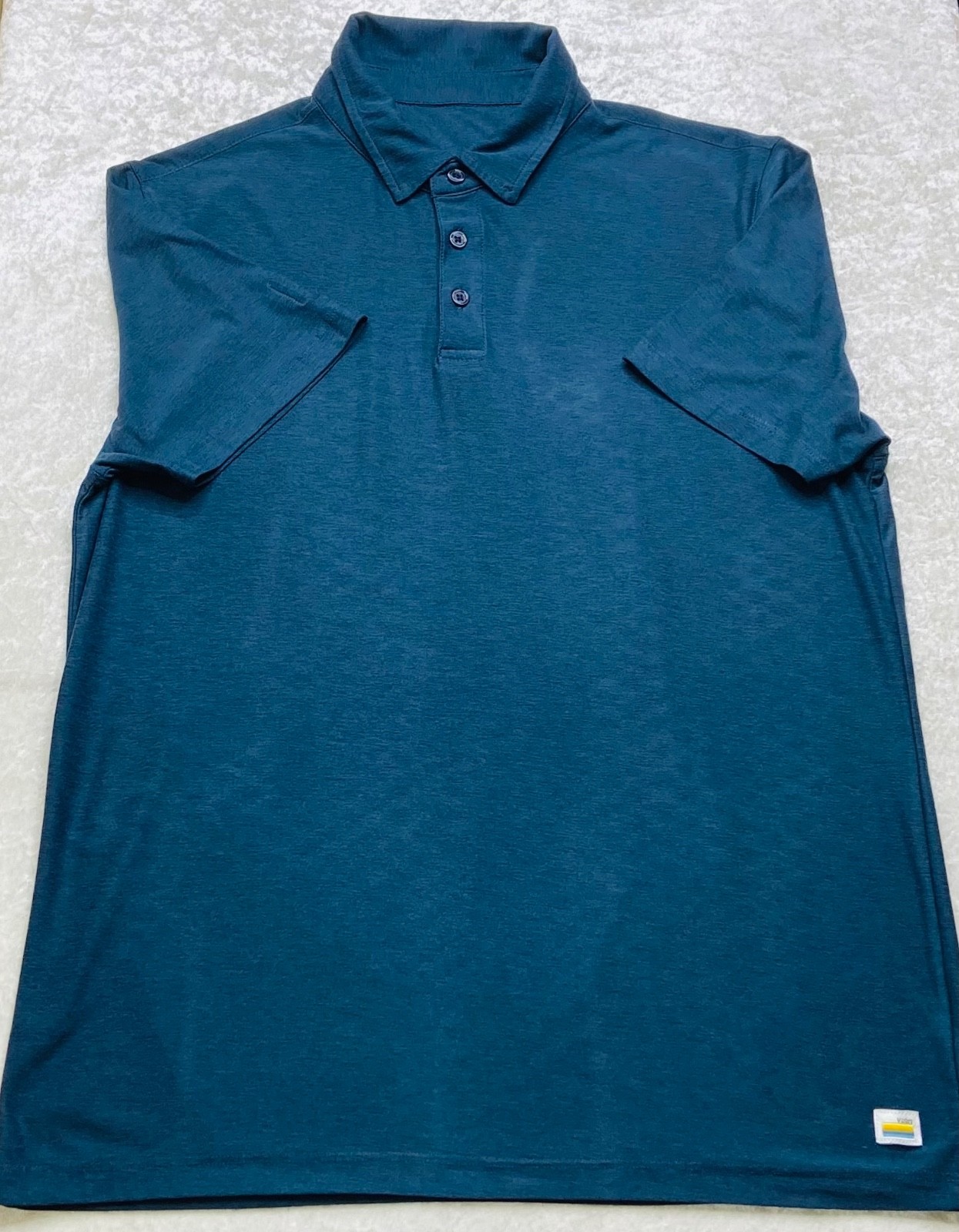 Vuori Shirt Mens M Blue Ponto Performance Crew Neck Athleisure Short Sleeve Tee gallery