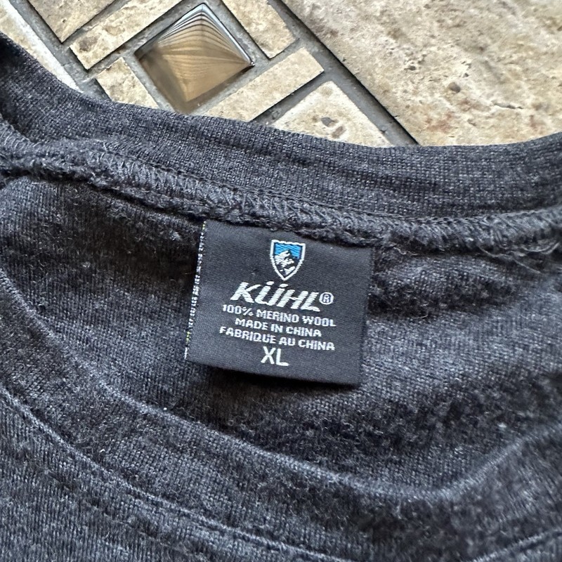 Kuhl Men’s XL Skar Crew Shirt 100% Merino Wool Long Sleeve Baselayer Hiking Gray gallery