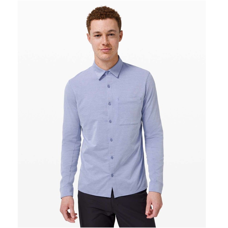 Lululemon Commission Long Sleeve Button Down *Qwick Oxford Blue Small gallery