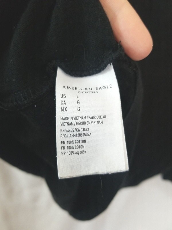 American Eagle AE Logo Flex Mens Long-Sleeve T-Shirt Size Large Black gallery