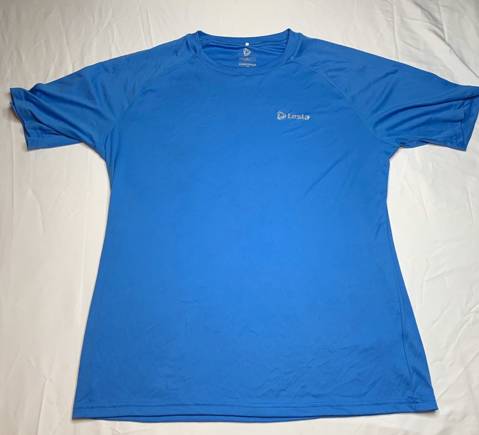 Tesla Training Hyper Dri Short Sleeve Shirt Royal Blue XL Flaws gallery