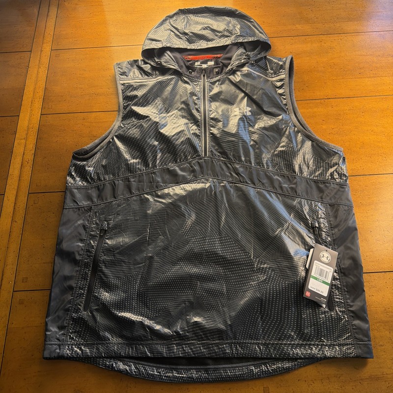 Under Armour X-Run Vest Mens L Gray Reflective Running Hooded Run NWT $99.99 gallery