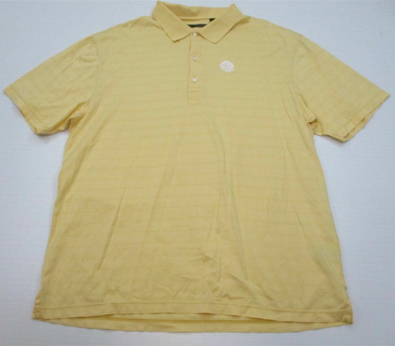 GREG NORMAN Men's Size 2XL Dos Lagos Striped Light Yellow Golf Polo Shirt gallery