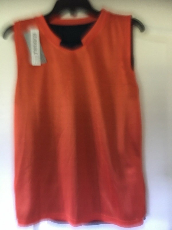 Eastbay Reversible Jersey Sleeveless Size YXL Navy Blue/Orange New gallery