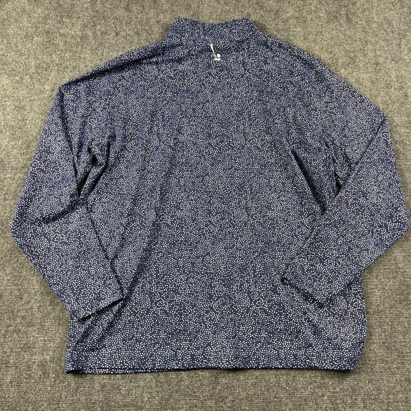 2Putt 1/4 Zip Pullover Mens XL Blue Multicolor Dot Performance Golf Shirt Top gallery