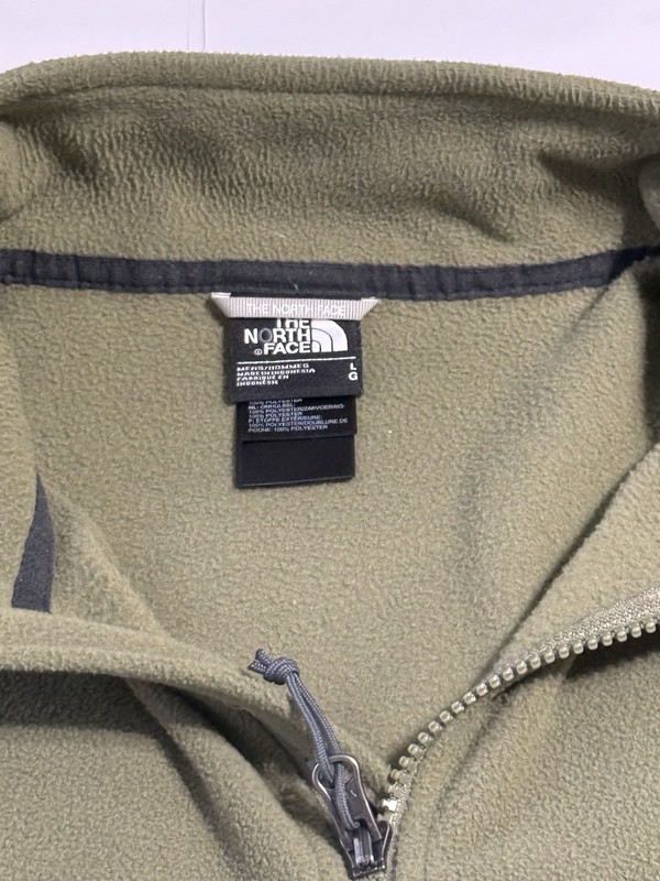 The North Face Men's Full Zip Long Sleeve Fleece Pullover Sweater Green Size L gallery